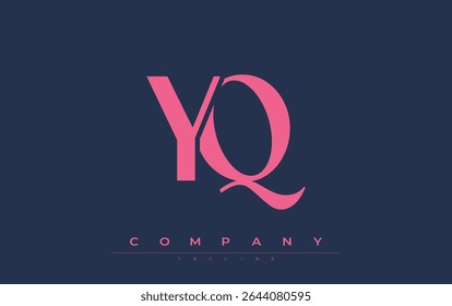 YQ Modern Initials Logo Design. Branding logo with stylized initials showcasing bold design and modern aesthetic. Ideal for professional business branding or creative projects focusing on minimalistic