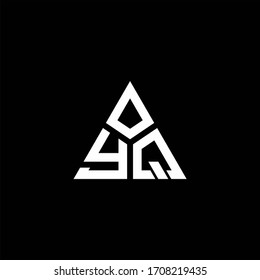 YQ monogram logo with 3 pieces shape isolated on triangle design template