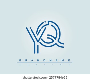 YQ Technology Letter Logo Template. This tech letter logo is a graphic mark that uses letters to represent a technology company.