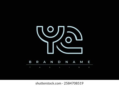 YQ Technology Letter Logo Template. This tech letter logo is a graphic mark that uses letters to represent a technology company.