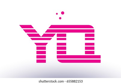 yq y q alphabet letter logo pink purple line stripe company design template creative abstract vector