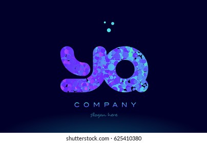 yq y q alphabet pink blue bubble circle dots creative letter company logo vector icon design template