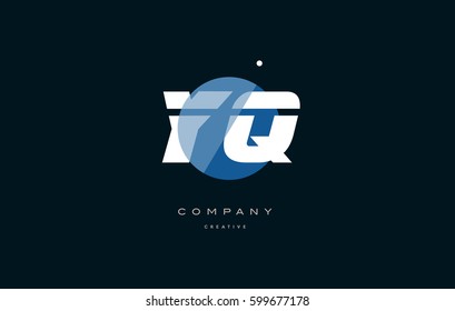 yq y q  blue circle dot big font alphabet company letter logo white design vector icon template 