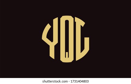 YQL Circle Emblem Abstract Monogram Letter Mark Vector Logo Template
