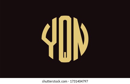 YQN Circle Emblem Abstract Monogram Letter Mark Vector Logo Template