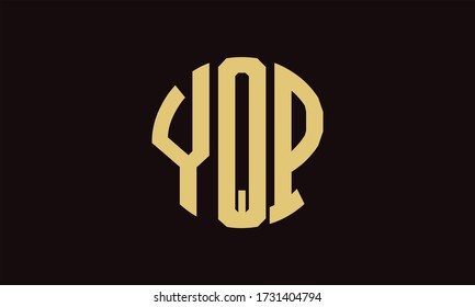 YQP Circle Emblem Abstract Monogram Letter Mark Vector Logo Template
