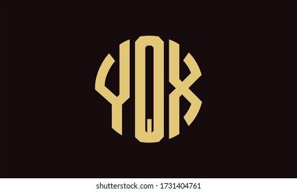 Plantilla de logotipo de marca vectorial de la letra monográfica de YQX Circle Emblem Resumen