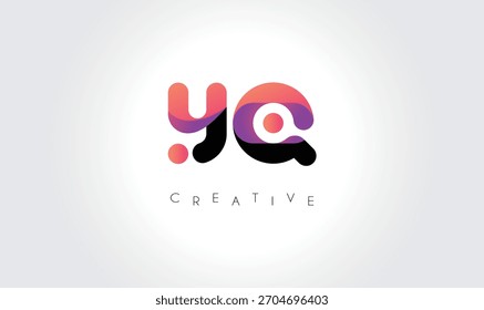Logotipo Abstractas de degradado YQyq con Formas redondeadas creativas