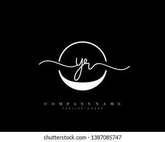 YR initial handwriting logo template vector