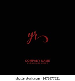 YR Initial handwriting logo vector