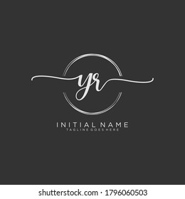 YR Initial handwriting logo vector