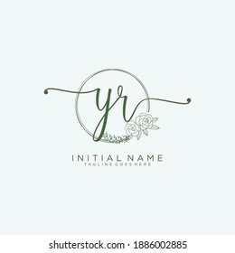 YR Initial handwriting logo vector
