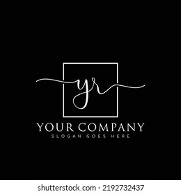 YR Initial handwriting minimalist logo vector