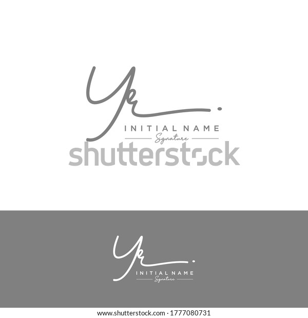 Yr Initial Letter Handwriting Signature Logo Stock Vector (Royalty Free ...