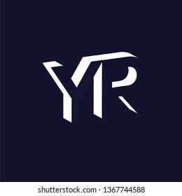 YR Initial Letter logo in negative space vector template