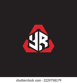 YR logotipo inicial concepto moderno y futurista para el logotipo de deportes o juegos