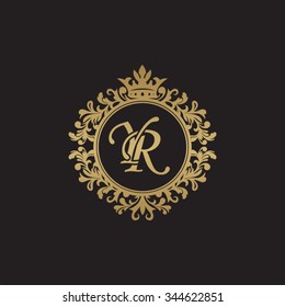 YR initial luxury ornament monogram logo