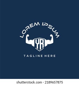 YR initial monogram for fitnes or gym logo with creative style design