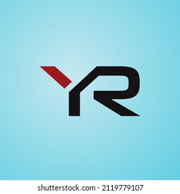 YR initial monogram letter text alphabet logo design