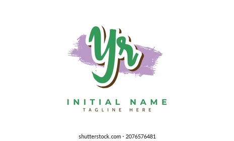 Yr Initials, handwriting logo vector