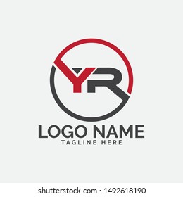 YR letter circle logo design