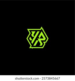 YR letter cool and dynamic monogram esport gaming initial logo design concept