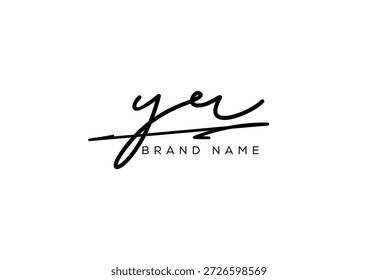 YR letter elegant cursive beauty handwriting logo. symbol design| typography logo| creative mark| corporate identity| signature logo.