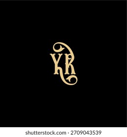 YR Buchstabe anfängliches königliches Konzept Barock Stil Design Monogramm modernes Logo