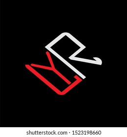 YR Letter monogram with abstrac concept style design