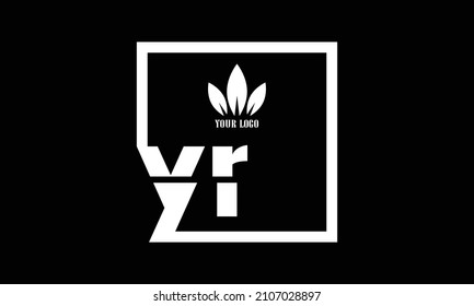 YR Logo Design Template Vector monogram. Modern letters YR. 