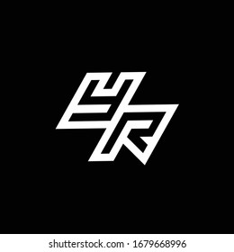 YR logo monogram with up to down style negative space design template isolated on black background