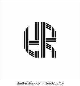 Estilo de esquema monográfico del logotipo YR vinculado aislado en fondo blanco