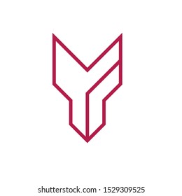 YR Monogram line letter logo vector style concept