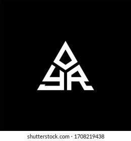YR monogram logo with 3 pieces shape isolated on triangle design template