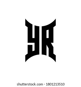 YR monogram logo with curved side design template