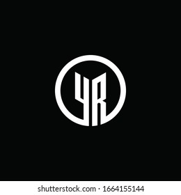 Logotipo monogramo YR aislado con un círculo giratorio