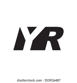 YR negative space letter logo