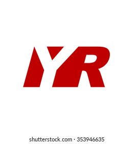 YR negative space letter logo red