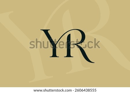 YR or RY letter logo icon design. Classic style luxury initials monogram.