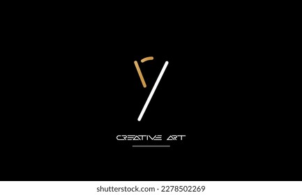 Monograma del logotipo de letras abstractas YR, RY, Y, R
