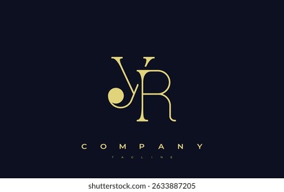 YR Typography Logo Design. Stylish monogram design depiction featuring the letters Y and R combined in an artistic signature style, delivering a unique and creative visual representation.