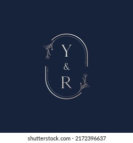 Cartas iniciales del logotipo de boda YR en un diseño profesional de alta calidad que se imprimirán en cualquier medio impreso