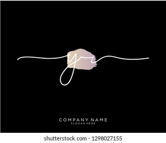 YR Y R Initial handwriting logo template