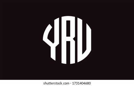 Plantilla de logotipo de marca vectorial de la letra monográfica de YRU Circle Emblem Resumen