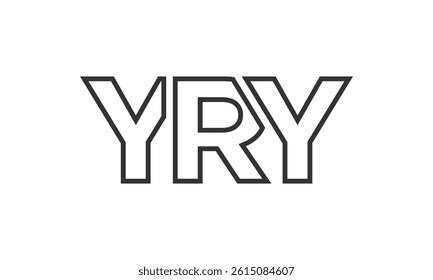 YRY logo design template with strong and modern bold text. Initial based vector logotype featuring simple and minimal typography. Trendy company identity ideal for businesses brand presence.