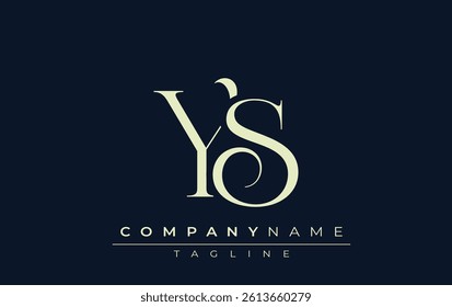 YS abstract Logo. Elegantly Designed Minimalist Monogram Logo with Stylish Lettering. Sophisticated and sleek minimalist monogram showcasing unique lettering design.
