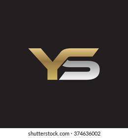 YS company linked letter logo golden silver black background