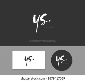 YS Initial handwriting or handwritten logo for identity. Logo with signature and hand drawn style.