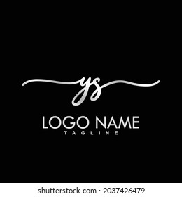 YS Initial Handwriting Logo Design Vector