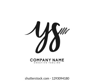 YS Initial Handwriting Logo Template Vector